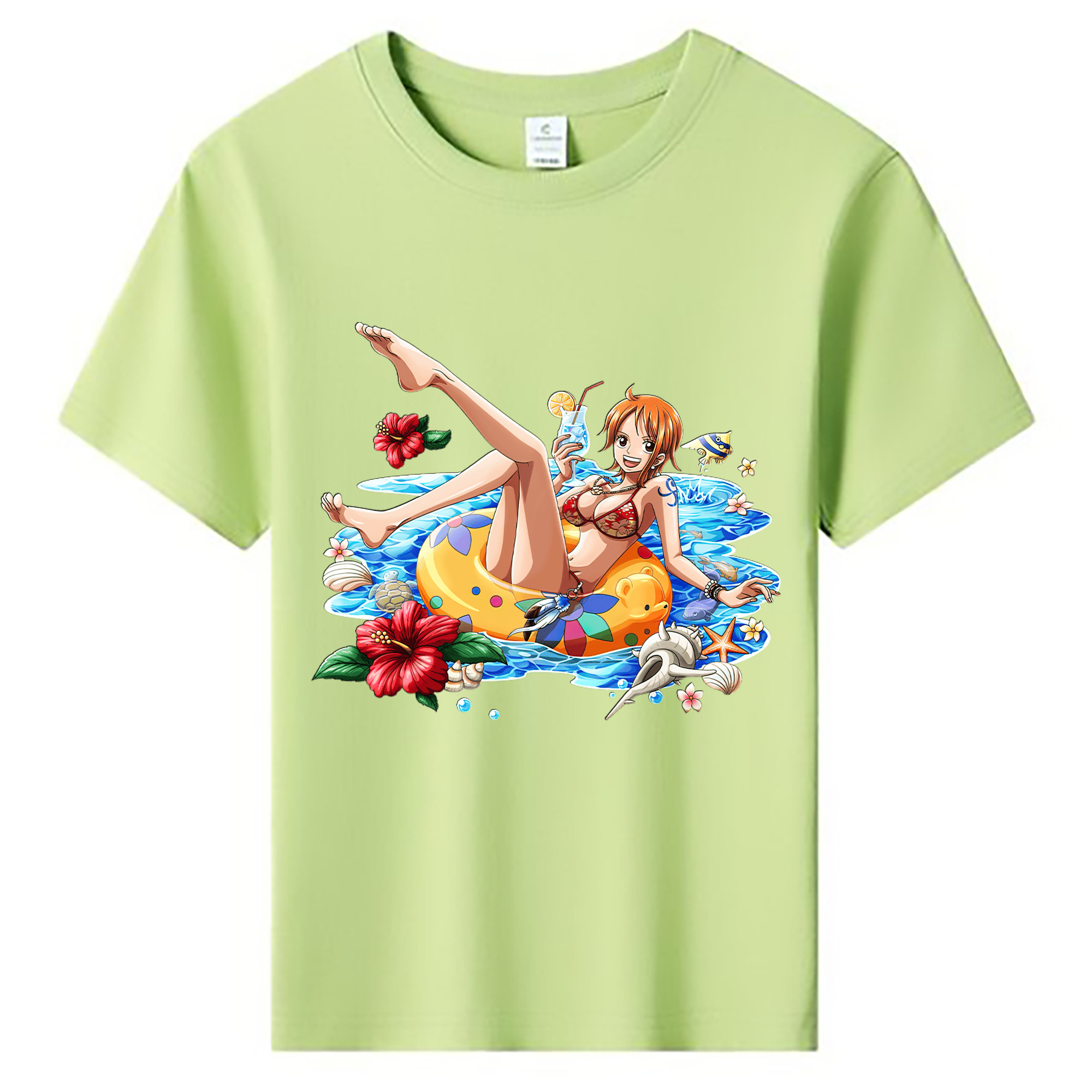 （画像用） ワンピース ナミ ONE PIECE Nami 綿100％キッズTシャツ（フロントプリント）